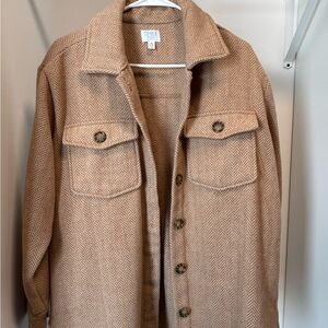 Time and Tru Beige Herringbone Jacket